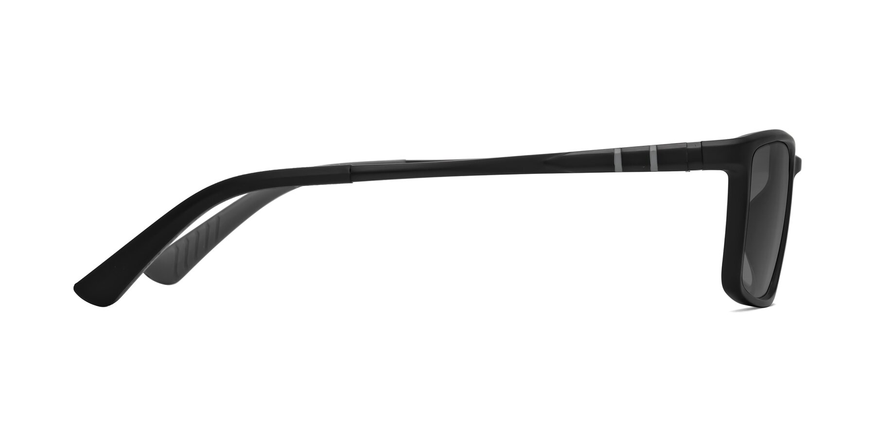 Side of Kordii in Matte Black-Gray with Medium Gray Tinted Lenses