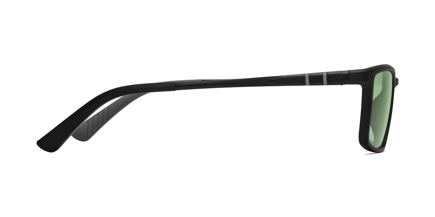 Side of Kordii in Matte Black-Gray with Medium Green Tinted Lenses