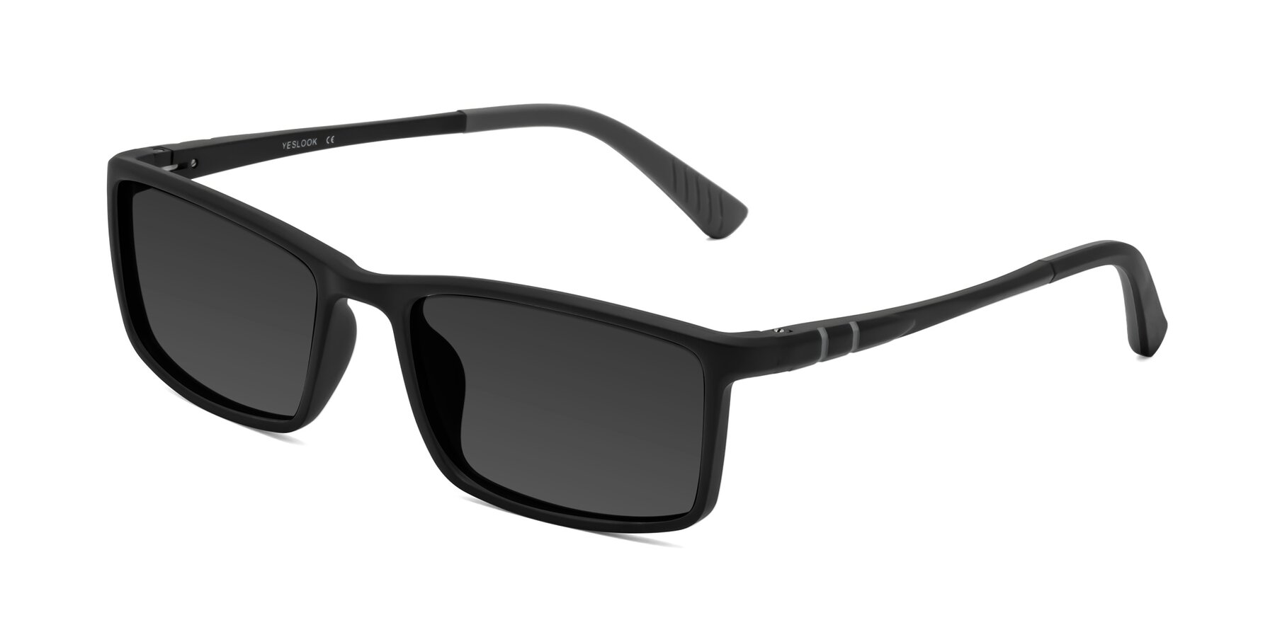 Angle of Kordii in Matte Black-Gray with Gray Tinted Lenses