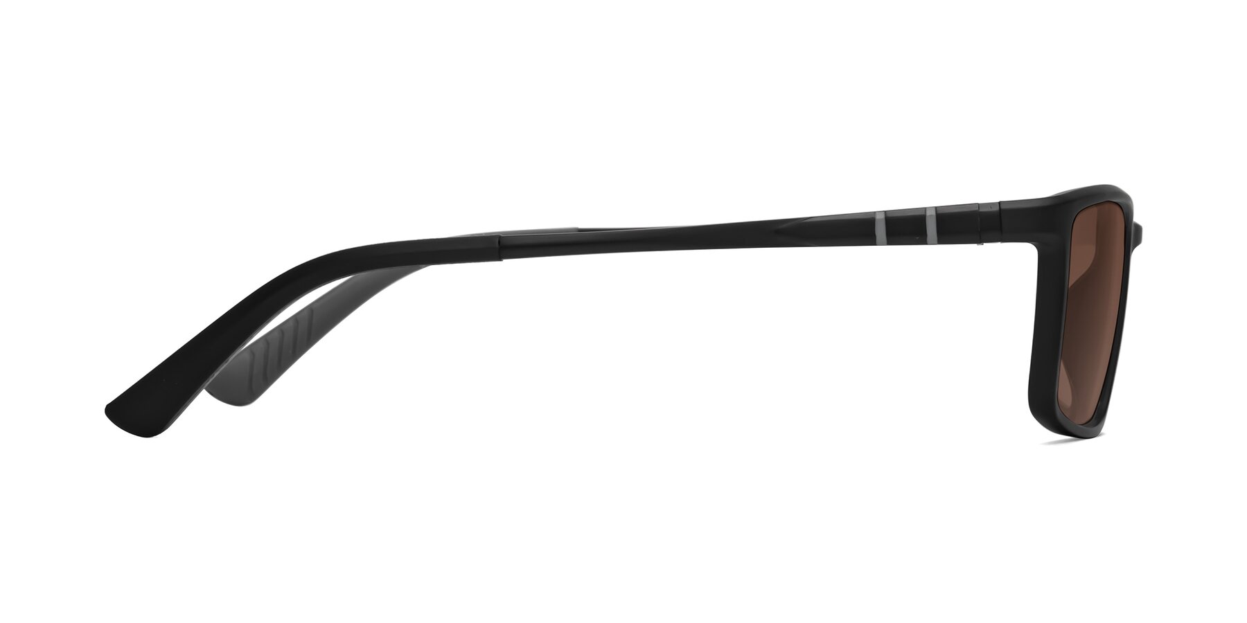 Side of Kordii in Matte Black-Gray with Brown Tinted Lenses