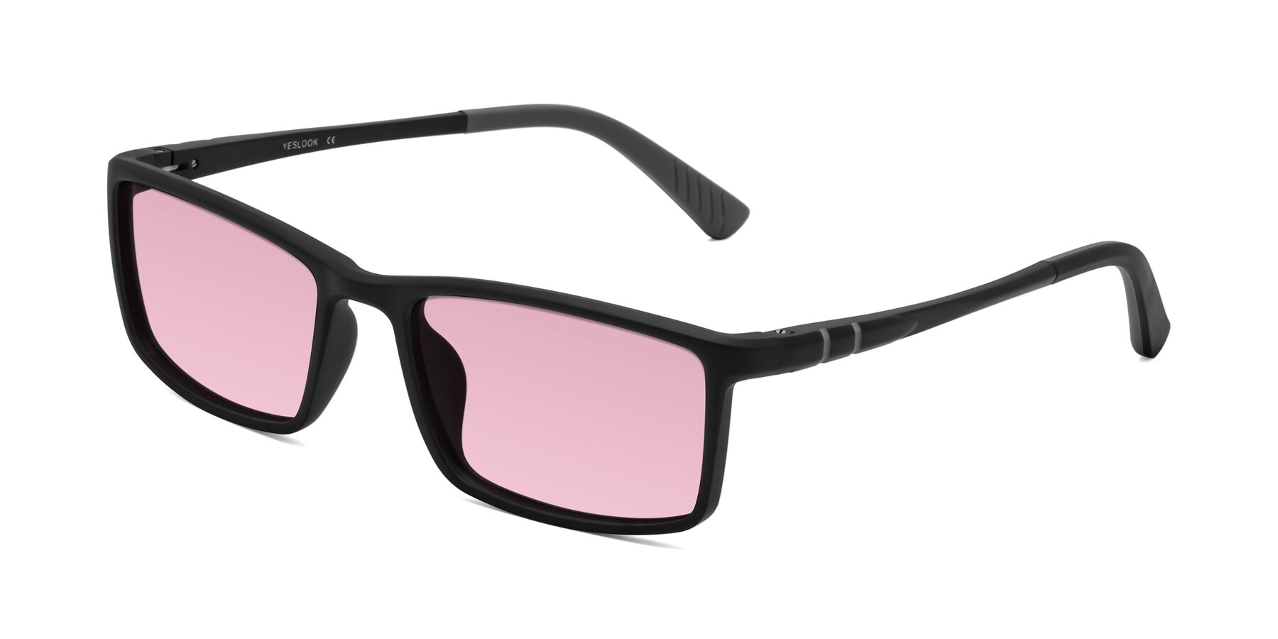 Angle of Kordii in Matte Black-Gray with Light Wine Tinted Lenses