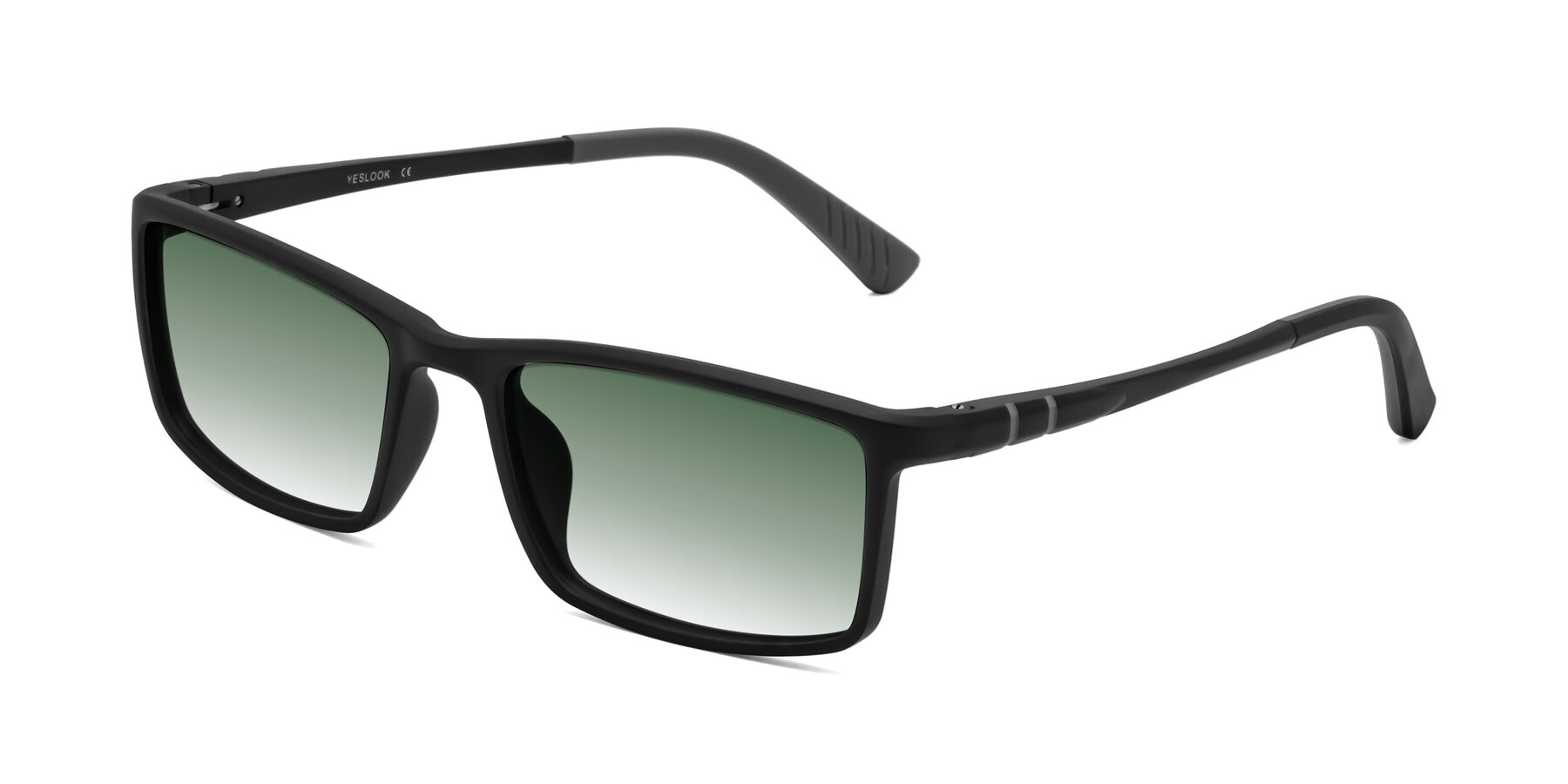 Angle of Kordii in Matte Black/Gray with Green Gradient Lenses