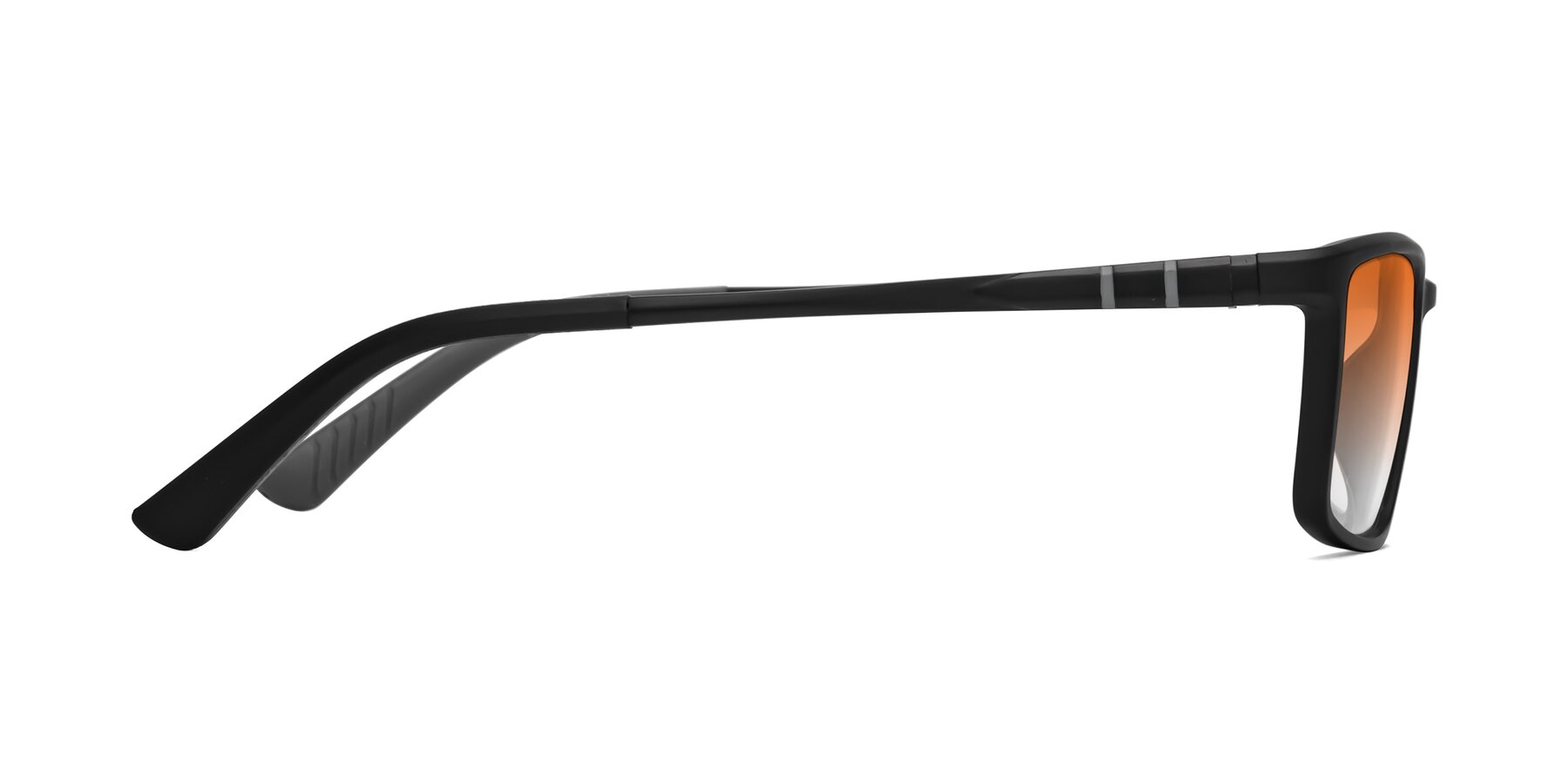 Side of Kordii in Matte Black/Gray with Orange Gradient Lenses