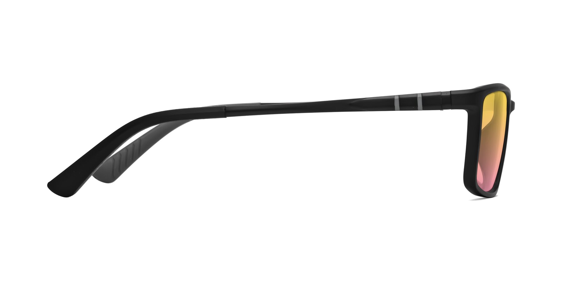 Side of Kordii in Matte Black/Gray with Yellow / Pink Gradient Lenses