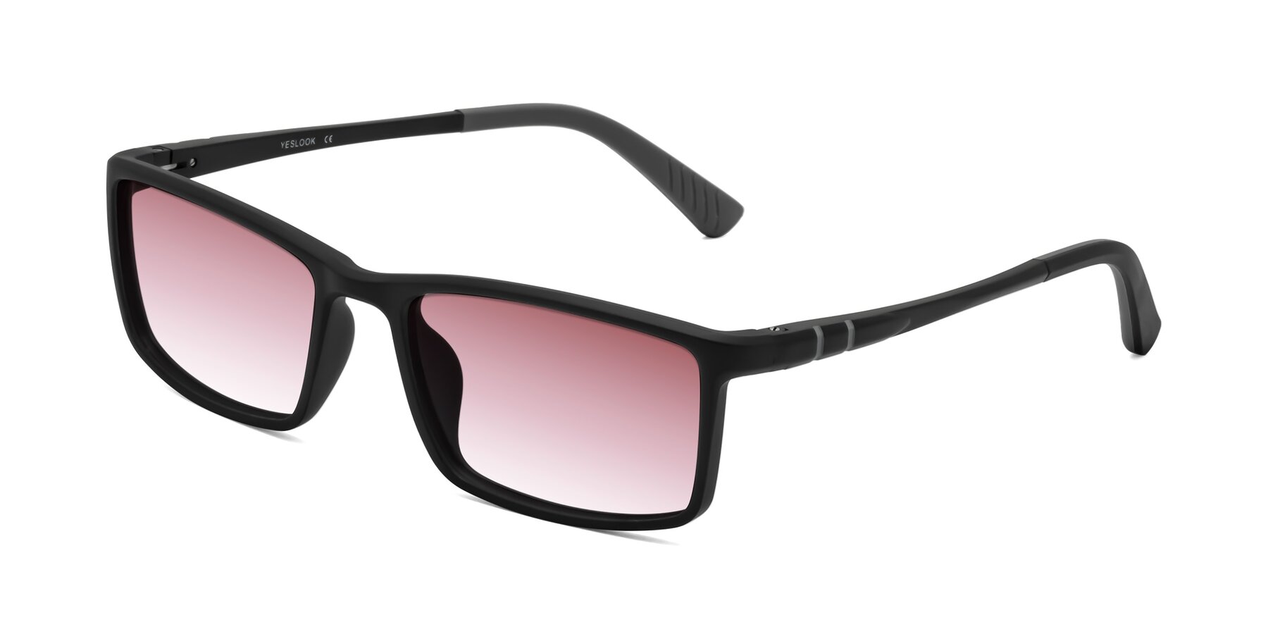 Angle of Kordii in Matte Black/Gray with Garnet Gradient Lenses