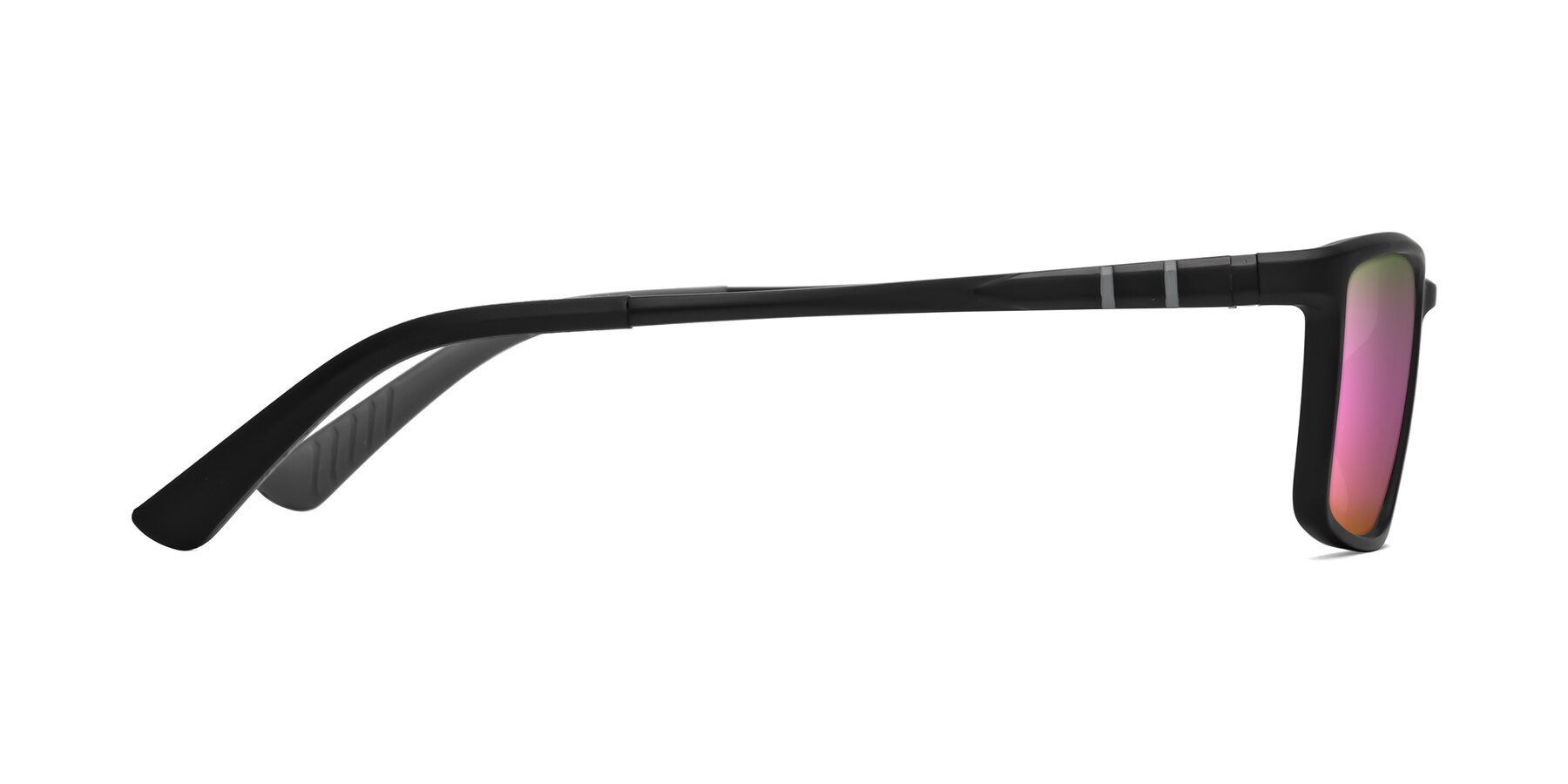 Side of Kordii in Matte Black/Gray with Pink Mirrored Lenses