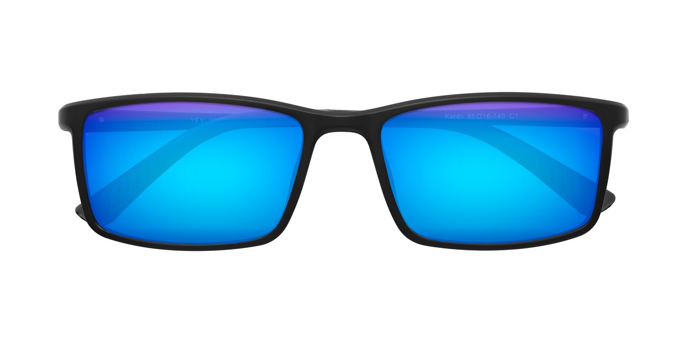 Kordii - Matte Black / Gray Flash Mirrored Sunglasses