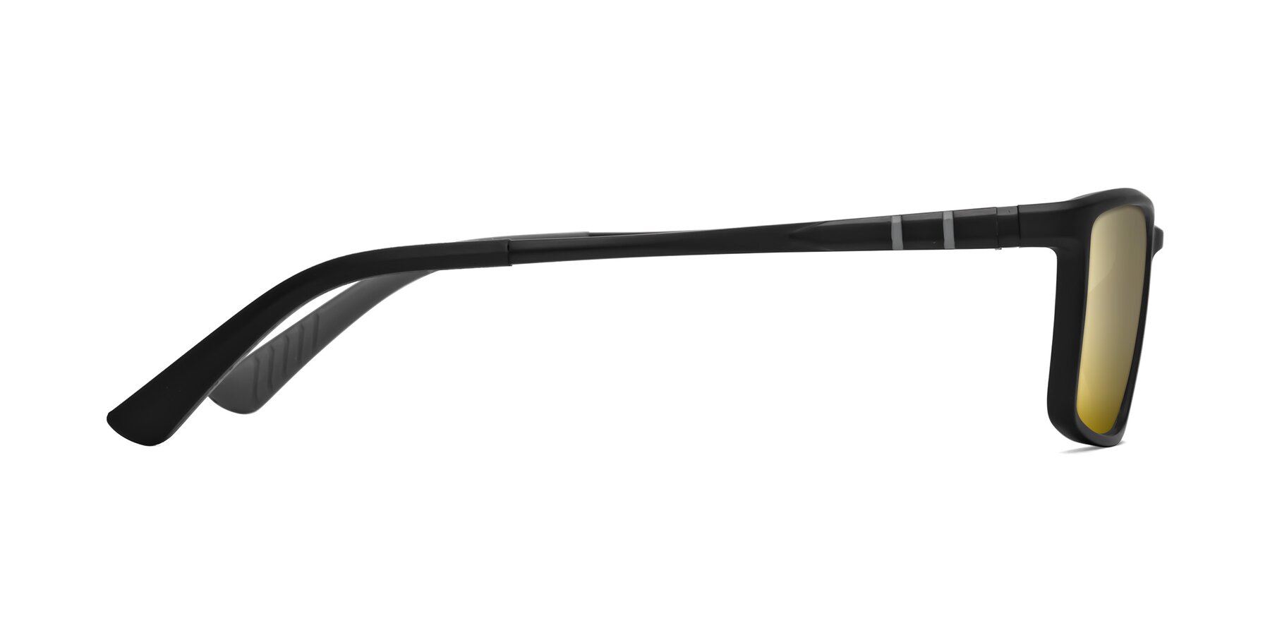 Side of Kordii in Matte Black/Gray with Gold Mirrored Lenses