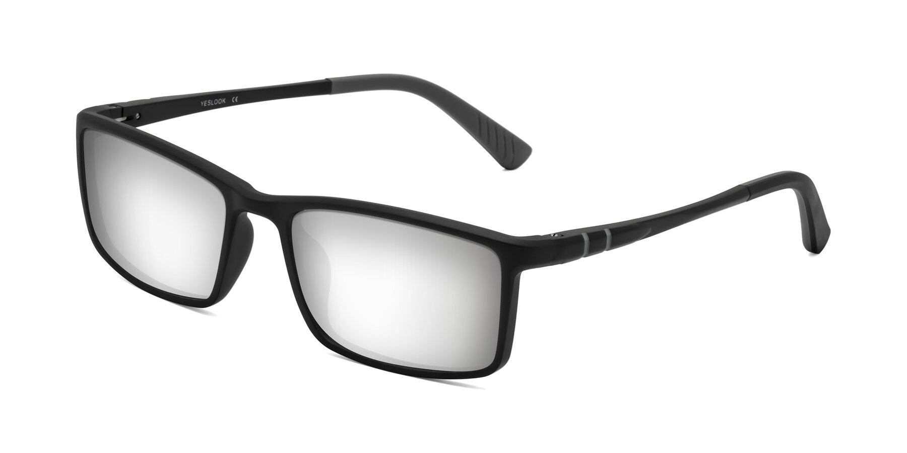 Angle of Kordii in Matte Black/Gray with Silver Mirrored Lenses