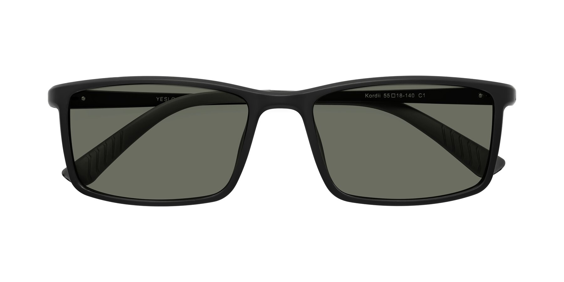 Folded Front of Kordii in Matte Black/Gray with Gray Polarized Lenses