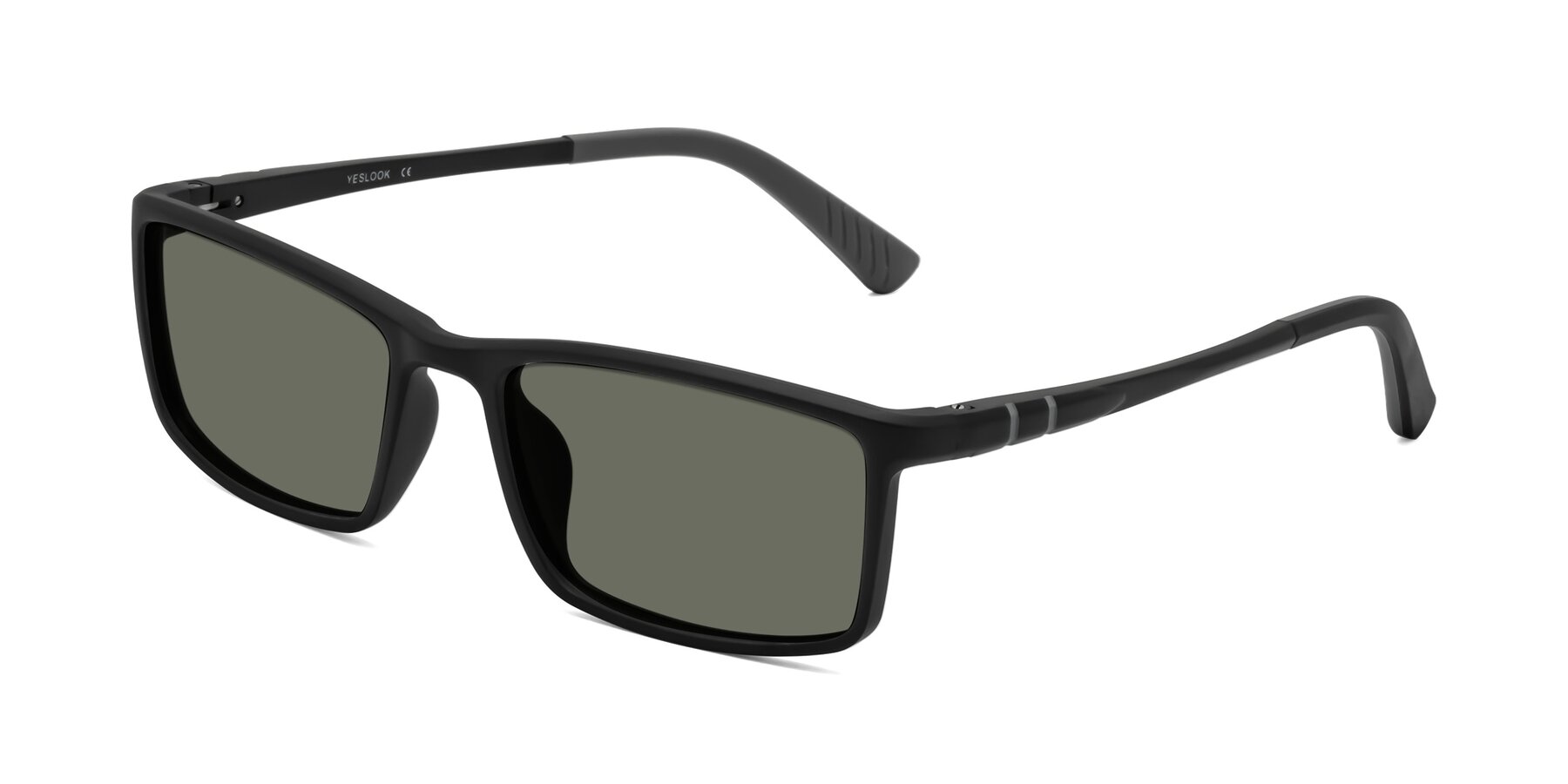 Angle of Kordii in Matte Black/Gray with Gray Polarized Lenses