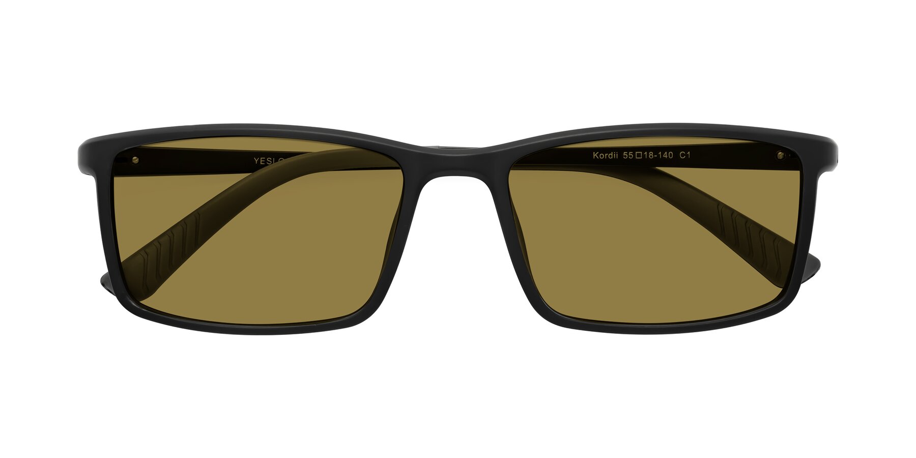 Folded Front of Kordii in Matte Black-Gray with Brown Polarized Lenses