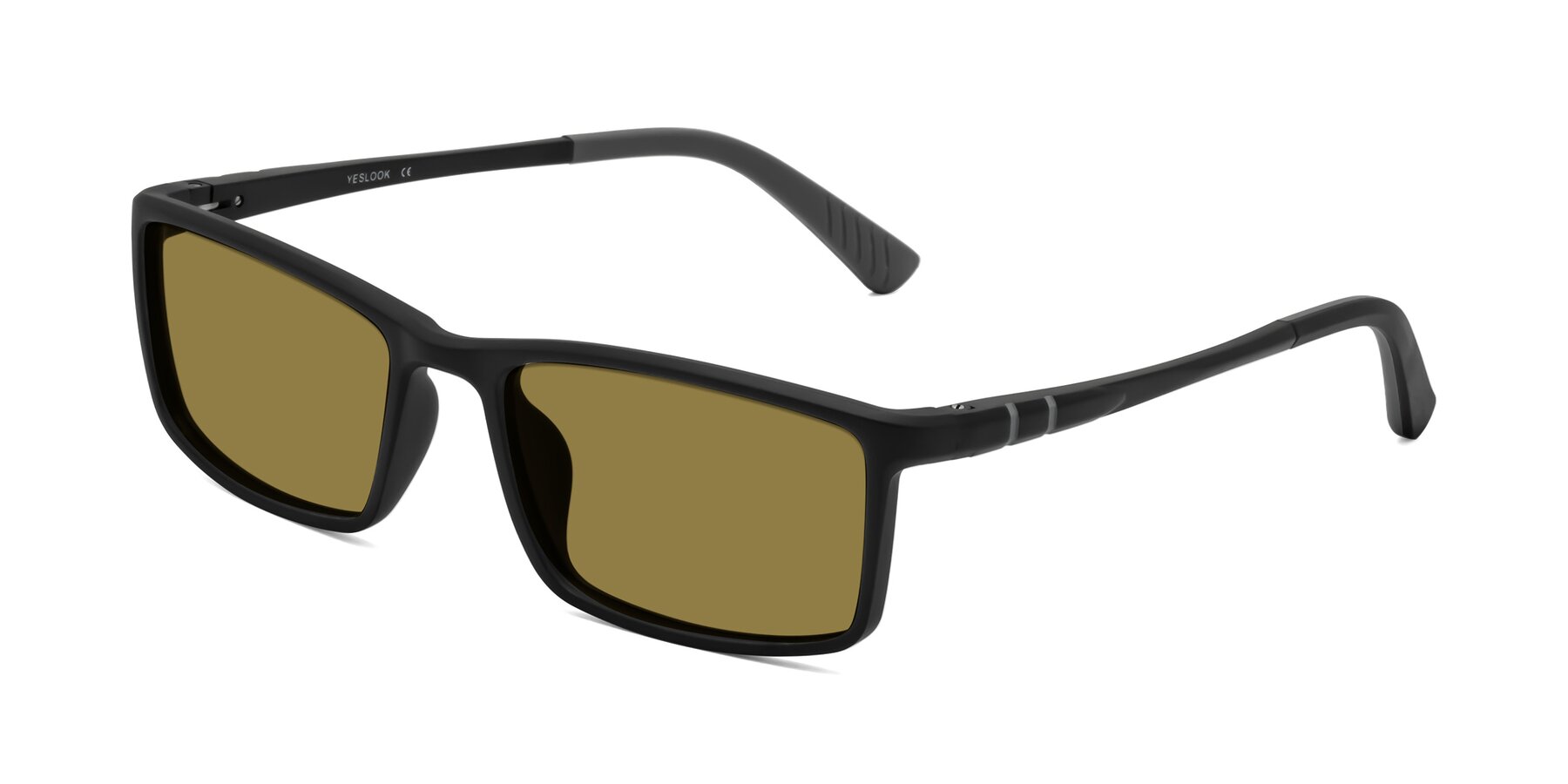 Angle of Kordii in Matte Black-Gray with Brown Polarized Lenses