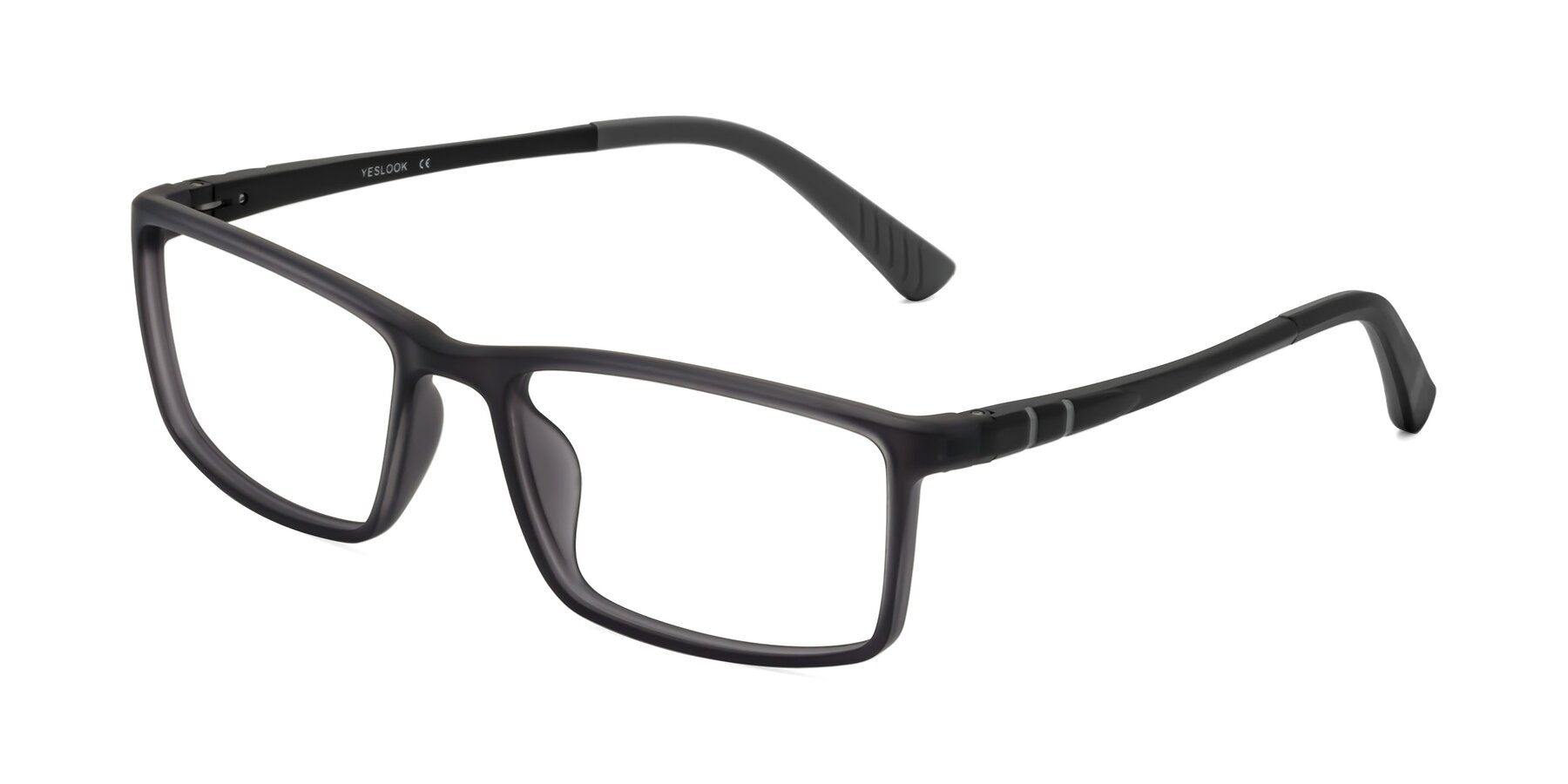Angle of Kordii in Matte Gray with Clear Reading Eyeglass Lenses