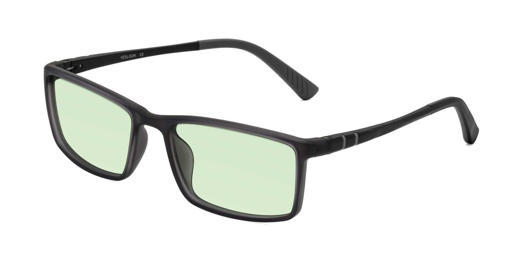 Angle of Kordii in Matte Gray with Light Green Tinted Lenses