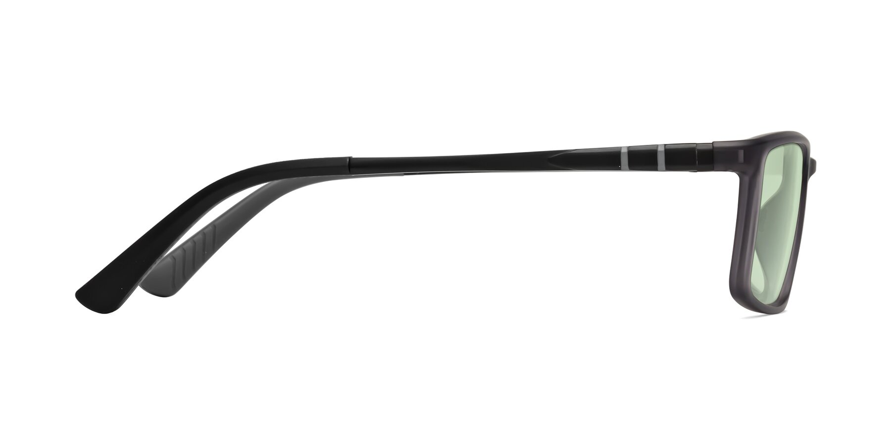 Side of Kordii in Matte Gray with Light Green Tinted Lenses