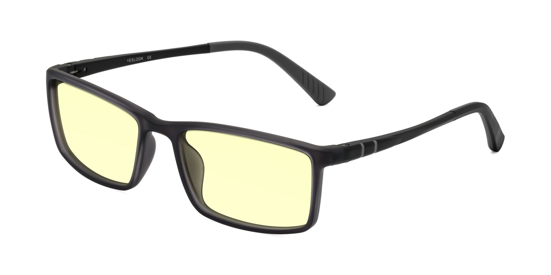 Angle of Kordii in Matte Gray with Light Yellow Tinted Lenses