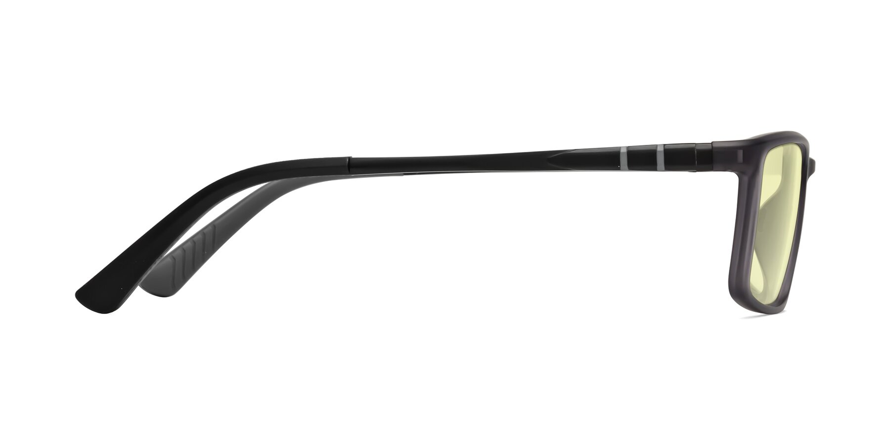 Side of Kordii in Matte Gray with Light Yellow Tinted Lenses