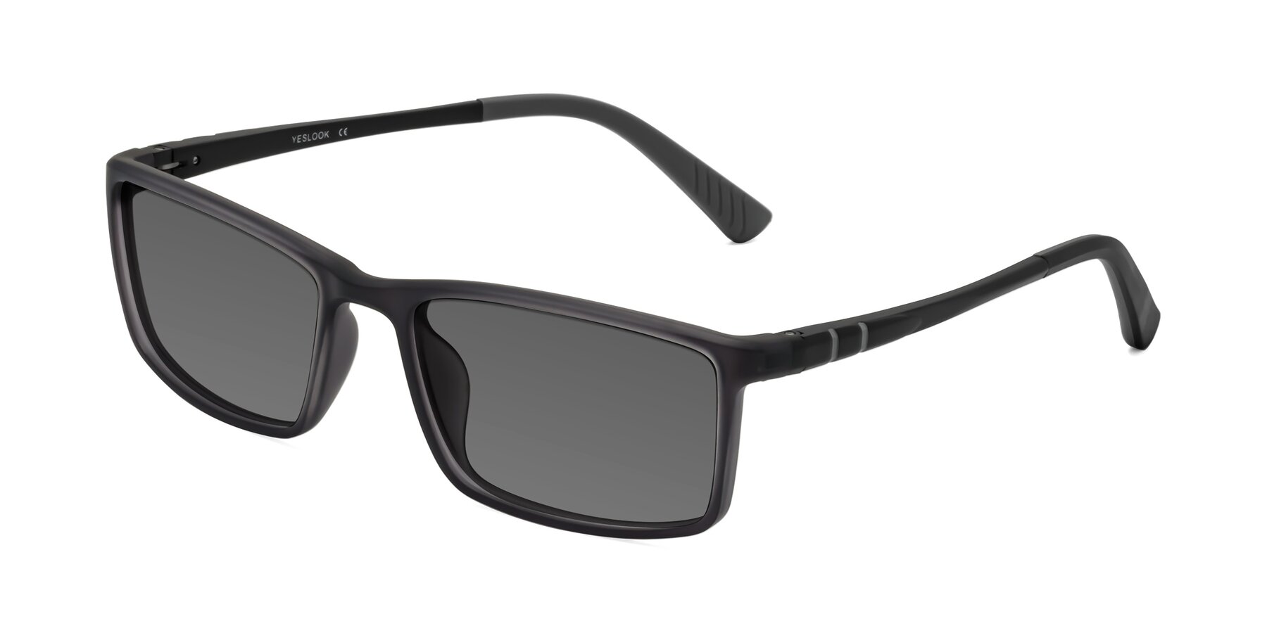 Angle of Kordii in Matte Gray with Medium Gray Tinted Lenses