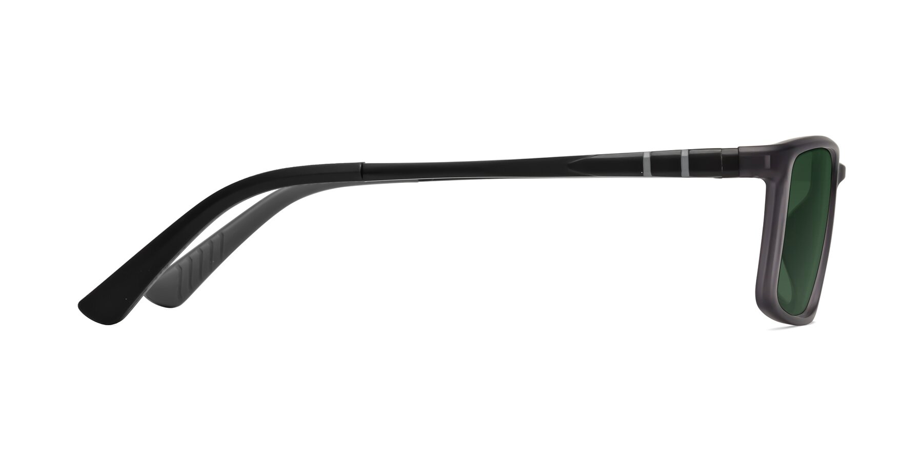 Side of Kordii in Matte Gray with Green Tinted Lenses