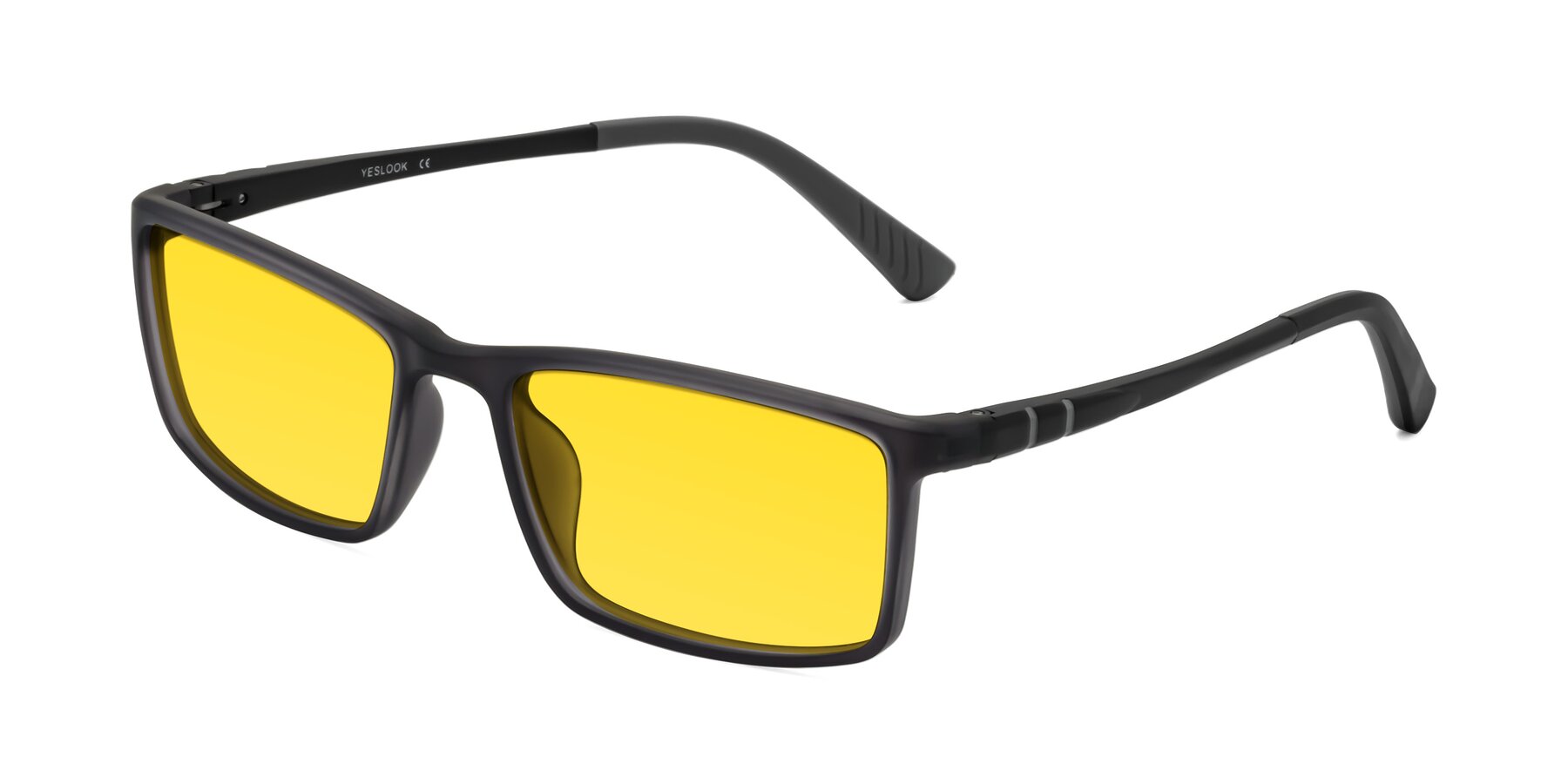 Angle of Kordii in Matte Gray with Yellow Tinted Lenses