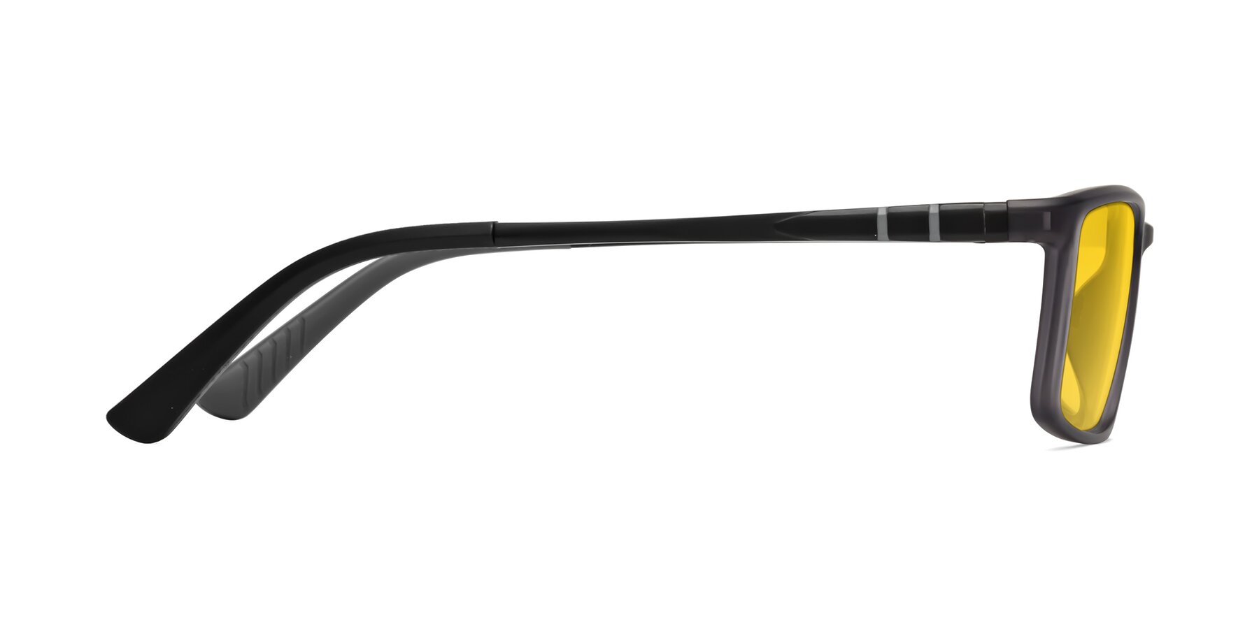 Side of Kordii in Matte Gray with Yellow Tinted Lenses