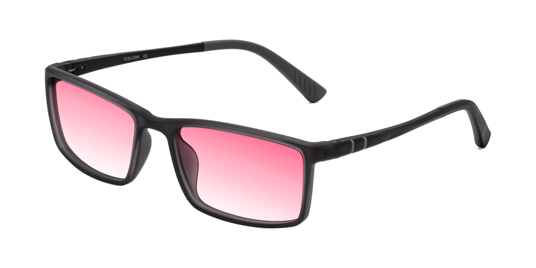 Angle of Kordii in Matte Gray with Pink Gradient Lenses