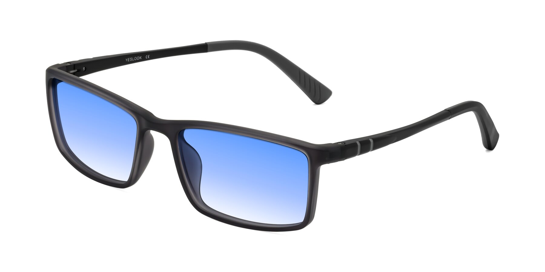 Angle of Kordii in Matte Gray with Blue Gradient Lenses