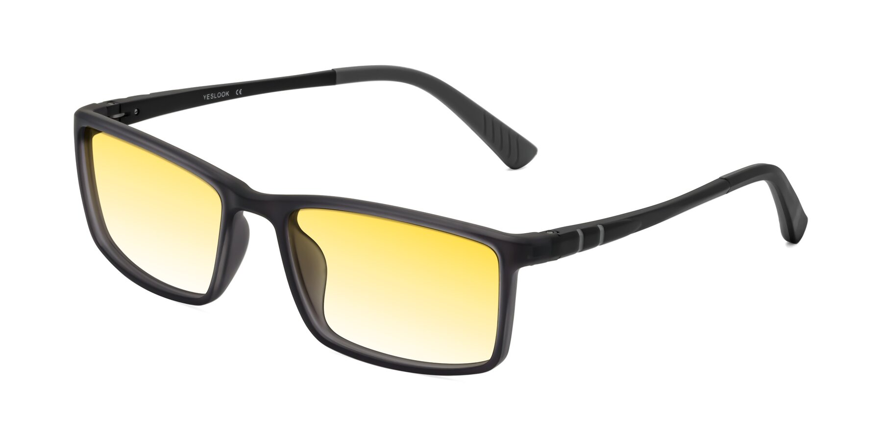 Angle of Kordii in Matte Gray with Yellow Gradient Lenses