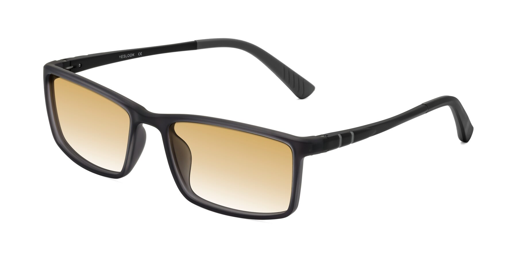 Angle of Kordii in Matte Gray with Champagne Gradient Lenses