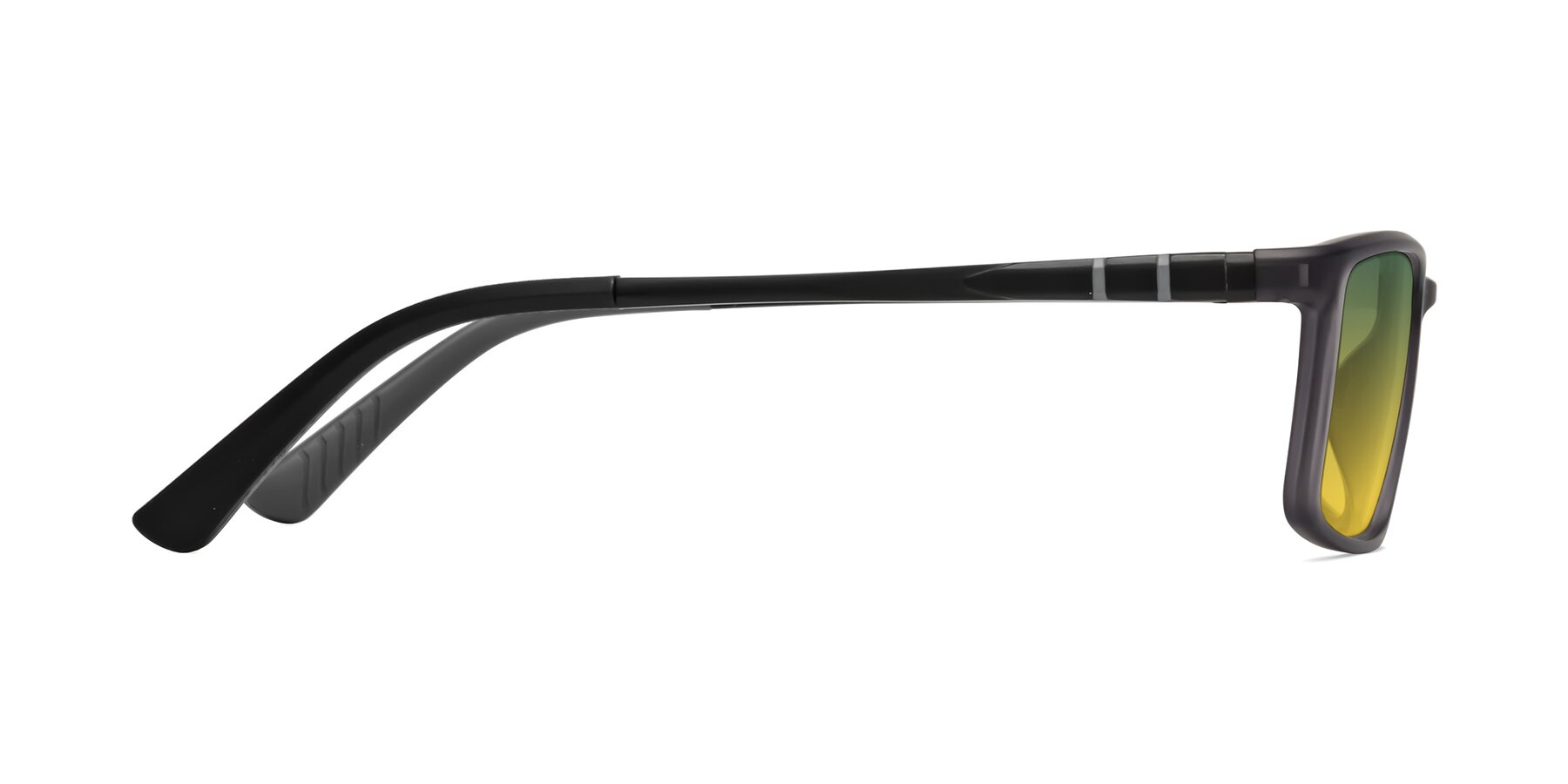 Side of Kordii in Matte Gray with Green / Yellow Gradient Lenses