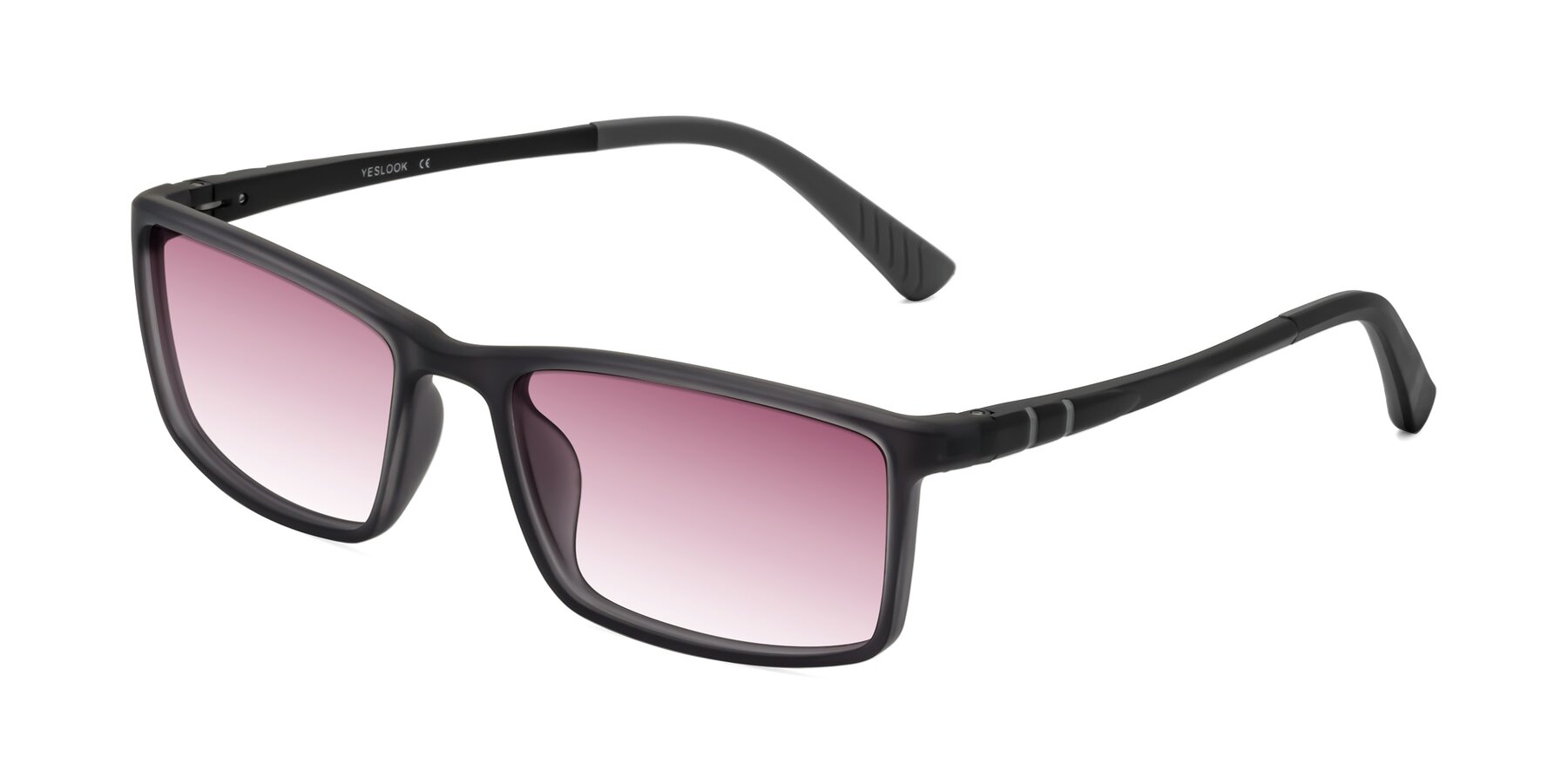 Angle of Kordii in Matte Gray with Wine Gradient Lenses