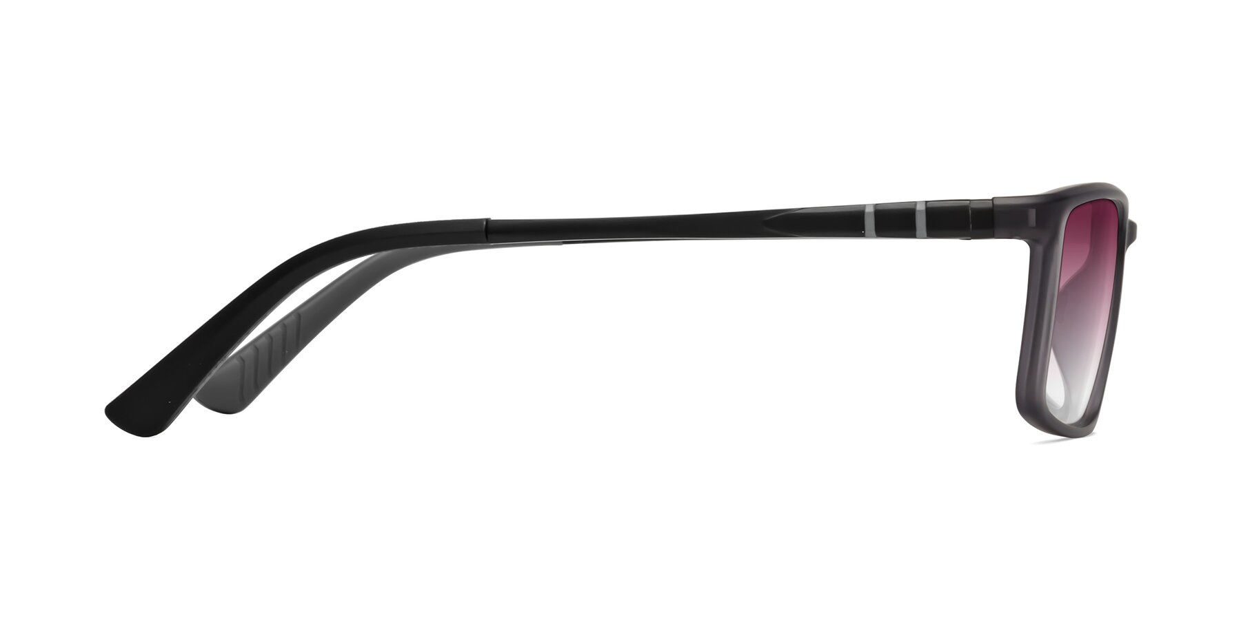 Side of Kordii in Matte Gray with Wine Gradient Lenses