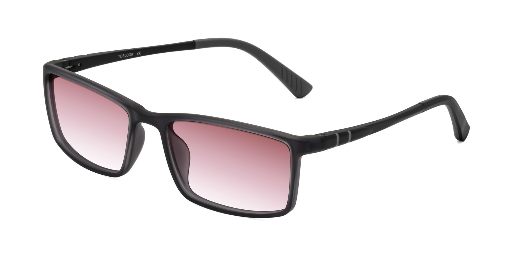 Angle of Kordii in Matte Gray with Garnet Gradient Lenses