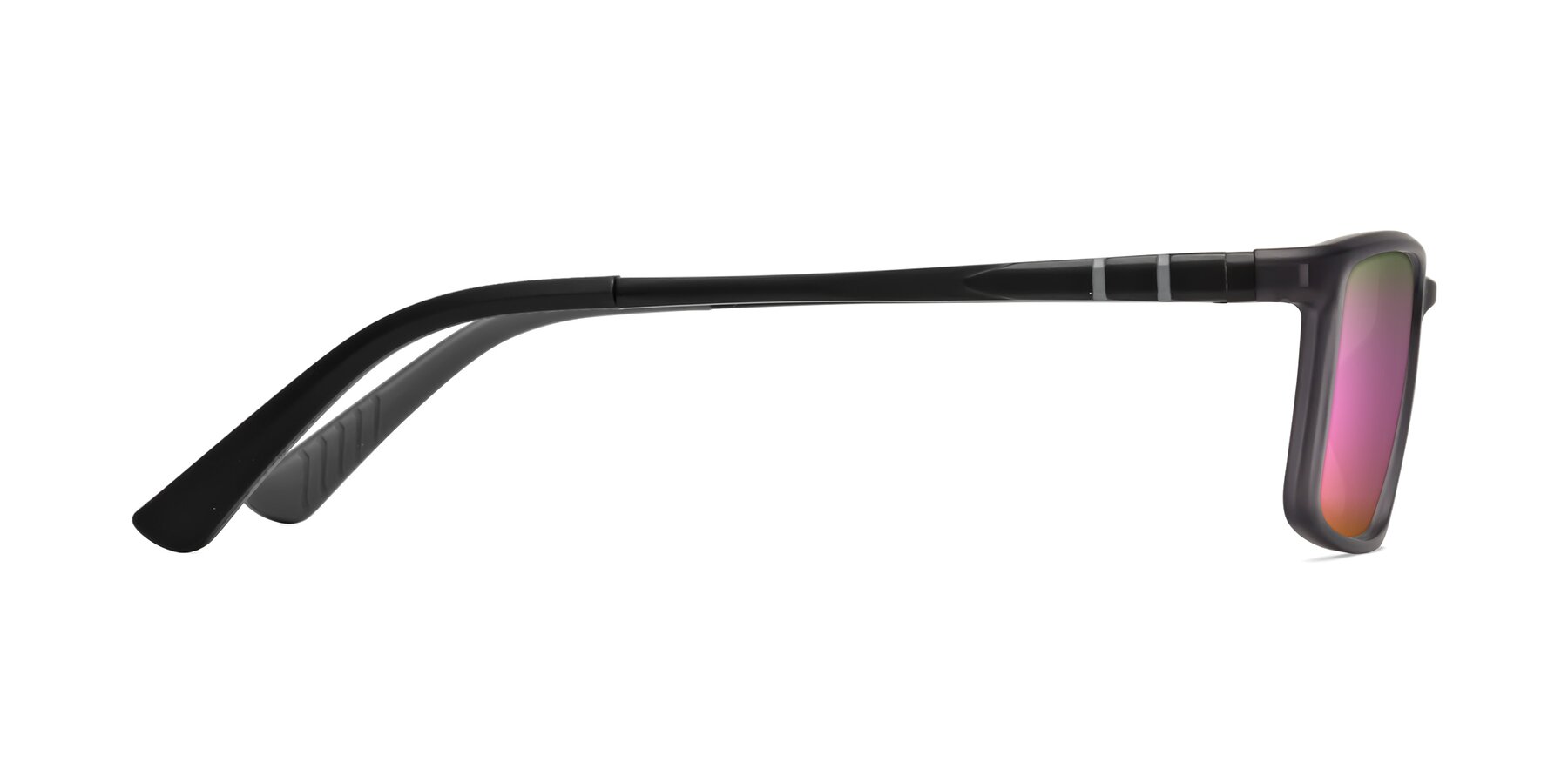 Side of Kordii in Matte Gray with Pink Mirrored Lenses