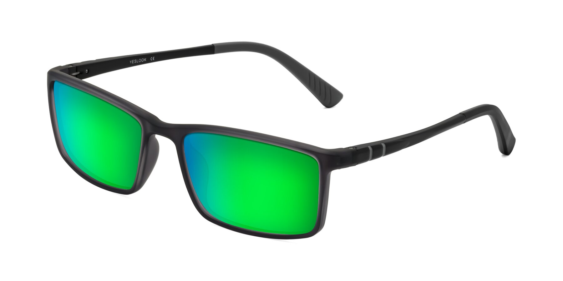 Angle of Kordii in Matte Gray with Green Mirrored Lenses