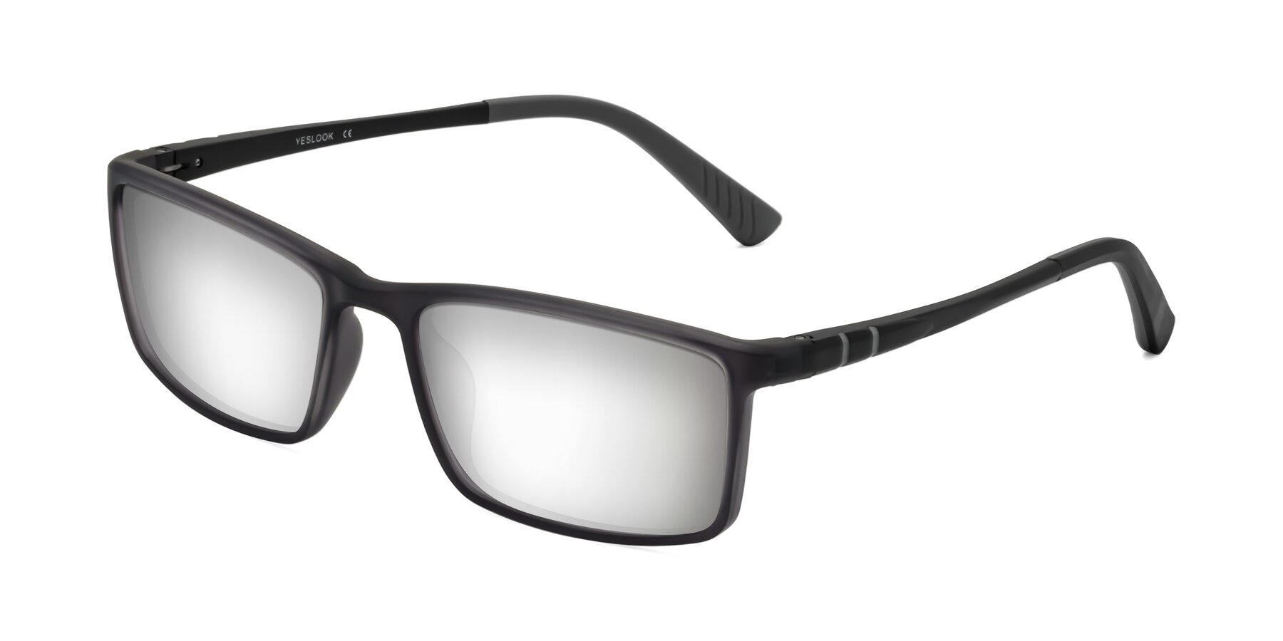 Angle of Kordii in Matte Gray with Silver Mirrored Lenses