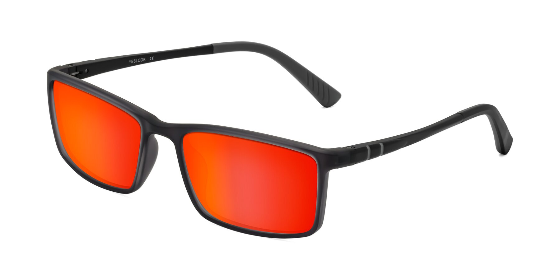 Angle of Kordii in Matte Gray with Red Gold Mirrored Lenses