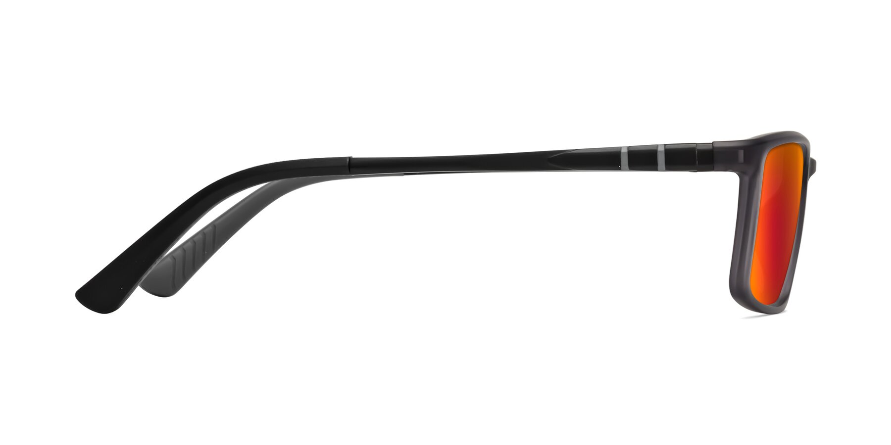 Side of Kordii in Matte Gray with Red Gold Mirrored Lenses