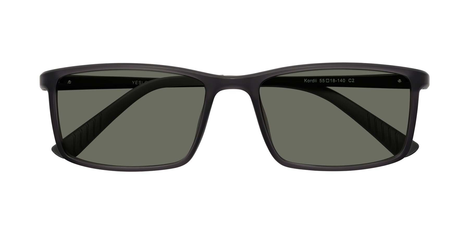 Folded Front of Kordii in Matte Gray with Gray Polarized Lenses