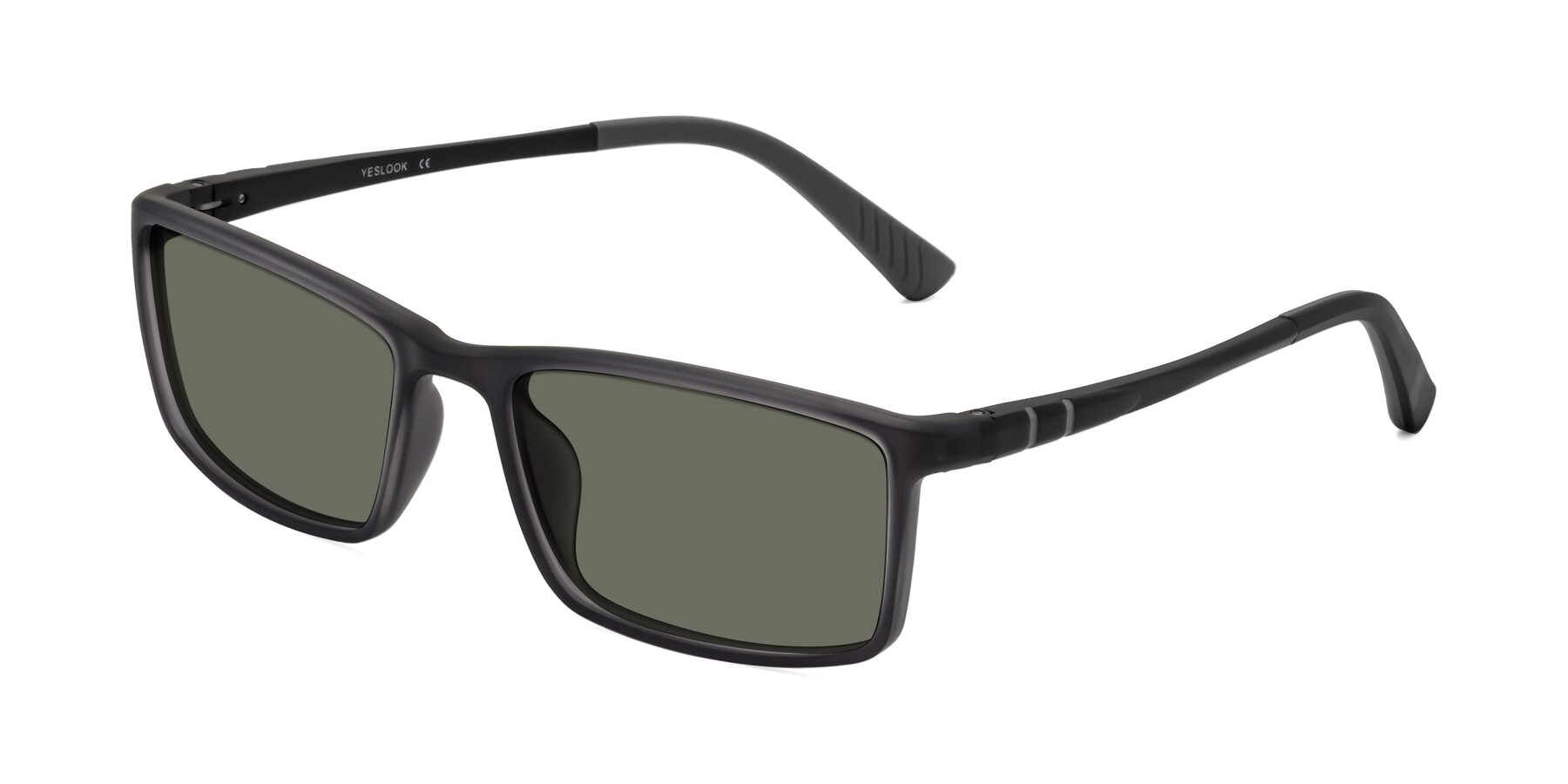 Angle of Kordii in Matte Gray with Gray Polarized Lenses