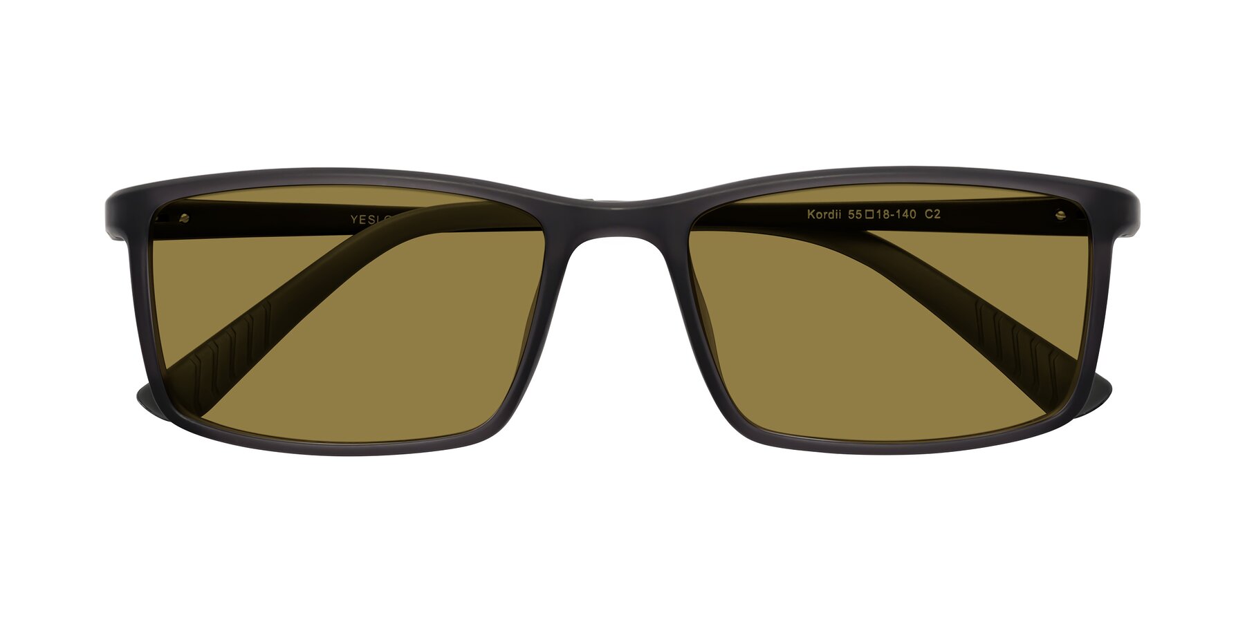 Folded Front of Kordii in Matte Gray with Brown Polarized Lenses