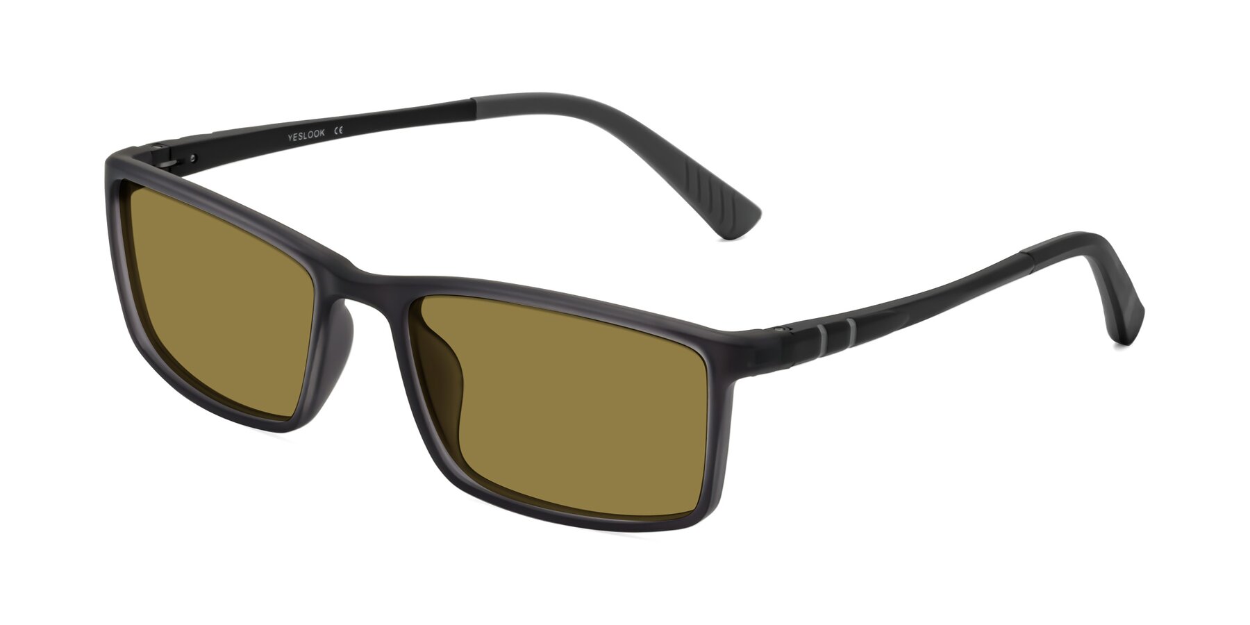 Angle of Kordii in Matte Gray with Brown Polarized Lenses