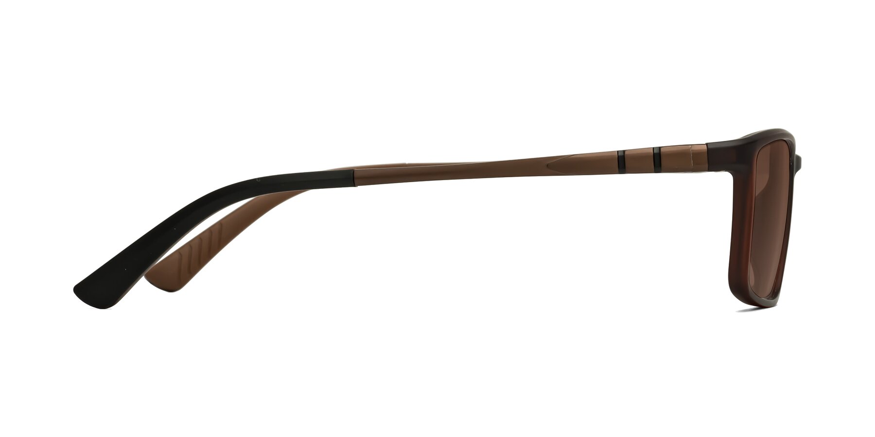 Side of Kordii in Matte Brown with Brown Tinted Lenses