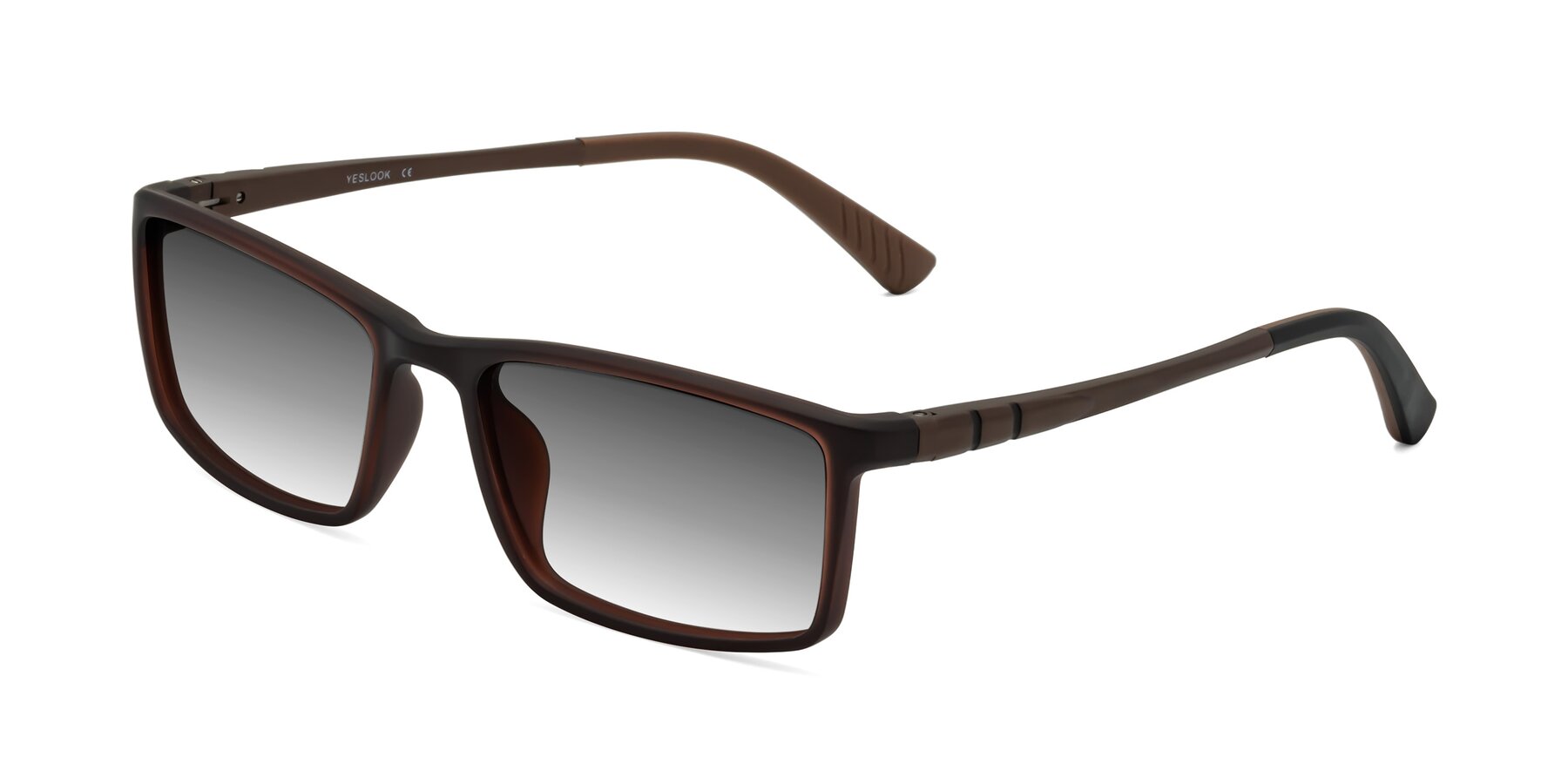 Angle of Kordii in Matte Brown with Gray Gradient Lenses