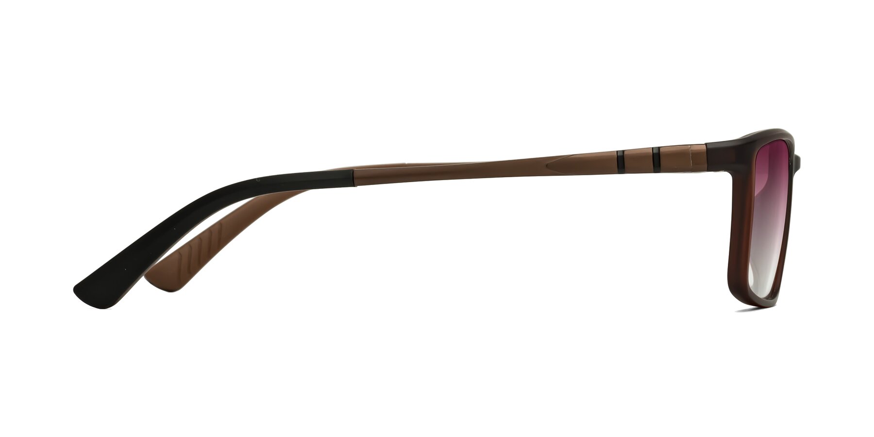 Side of Kordii in Matte Brown with Wine Gradient Lenses