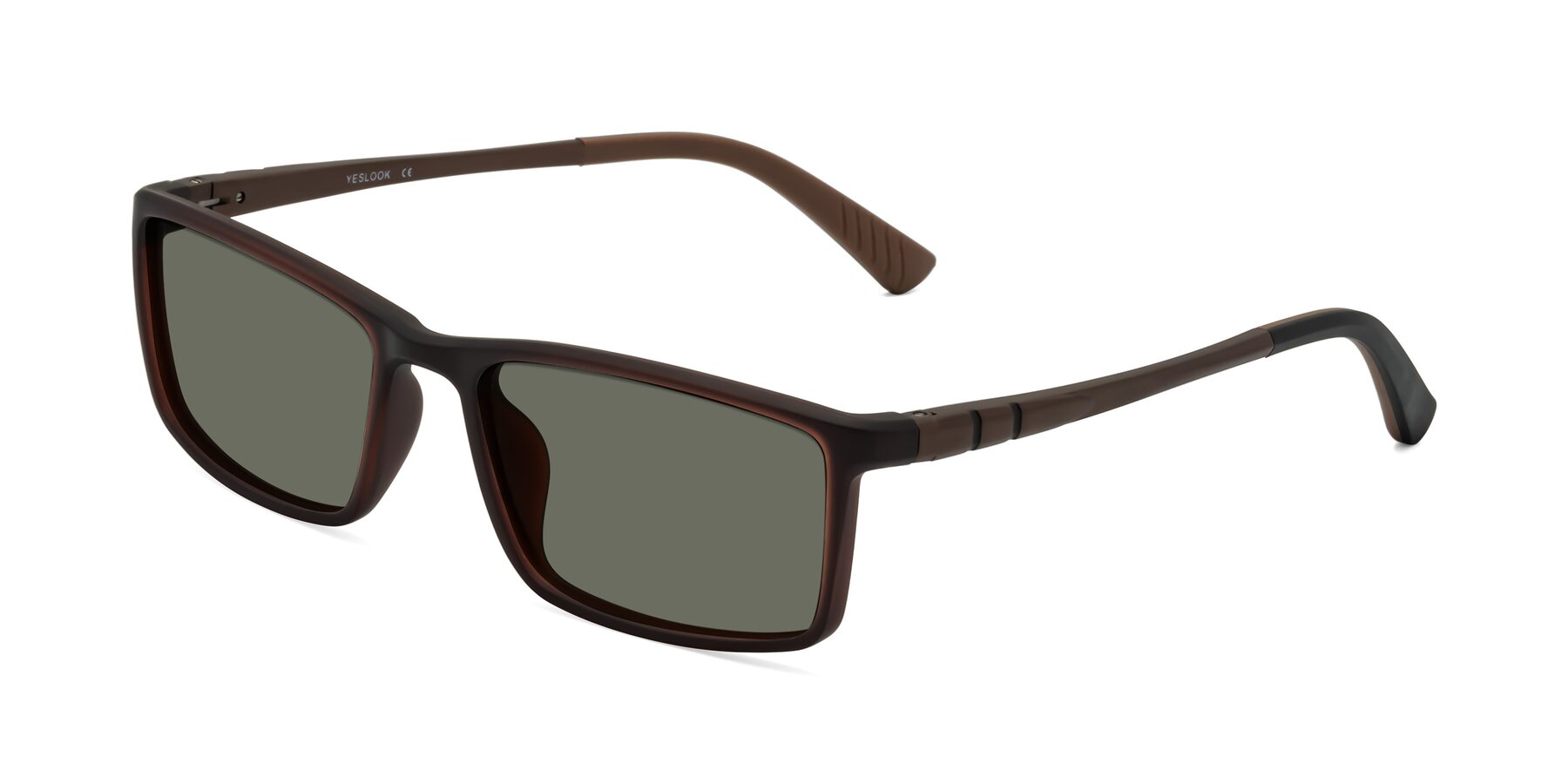 Angle of Kordii in Matte Brown with Gray Polarized Lenses