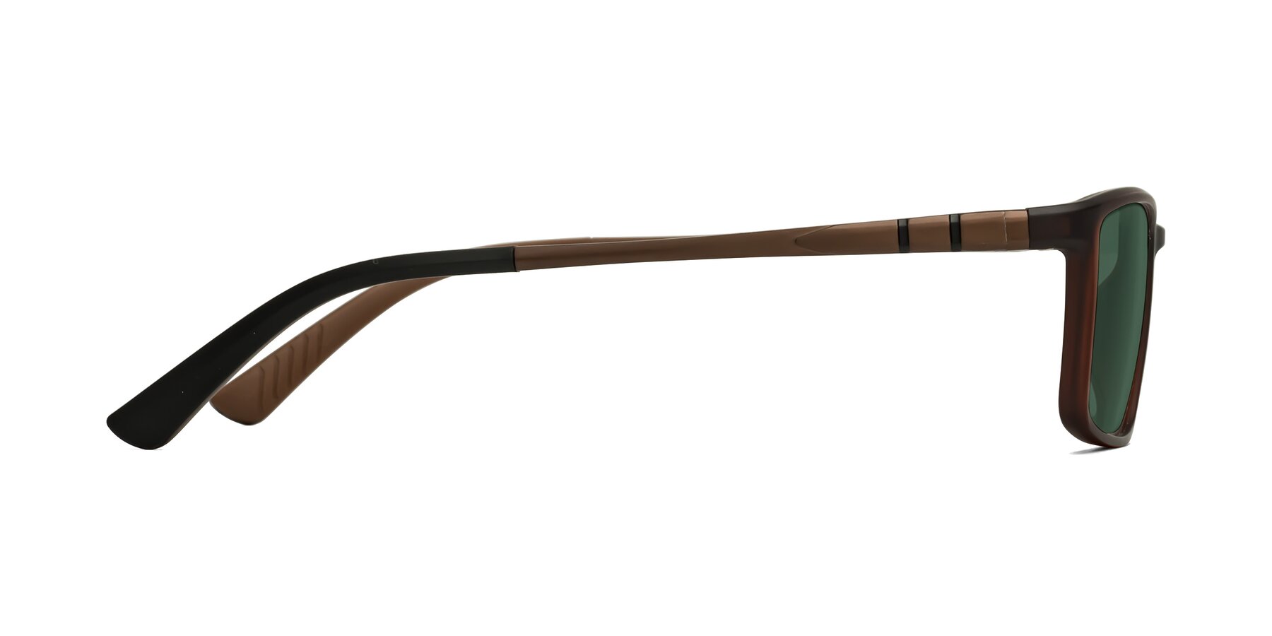 Side of Kordii in Matte Brown with Green Polarized Lenses