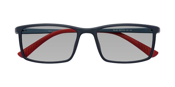 Front of Kordii in Matte Blue / Red