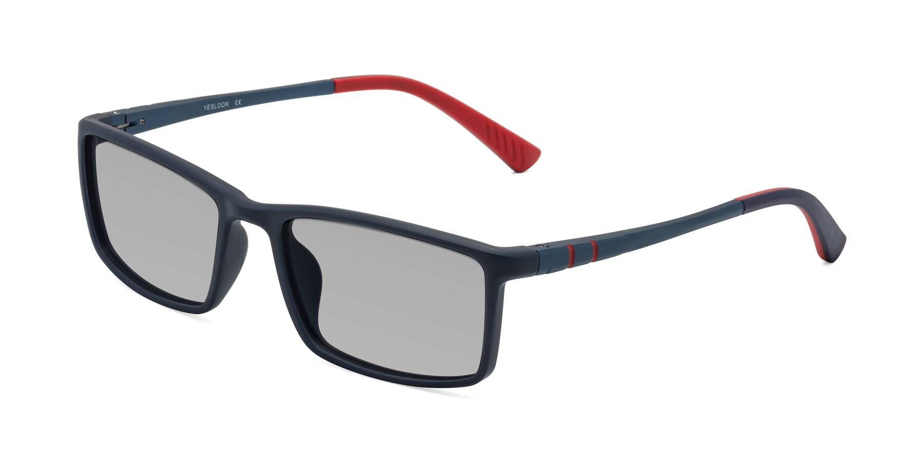 Angle of Kordii in Matte Blue-Red with Light Gray Tinted Lenses
